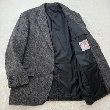 레어 XXL 해리스 트위드 테일러드 자켓 헤링본 본절 사양 그레이