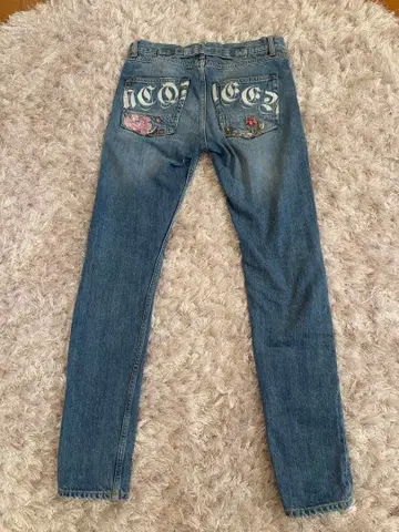 ALEXANDER McQUEEN 유니크 디자인 라이트 블루 데님 팬츠