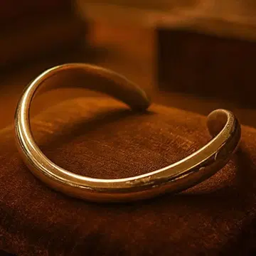 웨이브 커브 실버 925 뱅글 팔찌 빈티지 v115