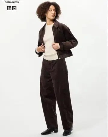 유니클로 코듀로이 커브 팬츠 브라운 S 사이즈