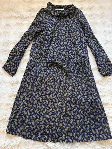 zampa 페이즐리 무늬 코듀로이 셔츠 원피스 새상품급