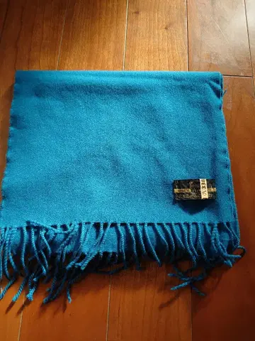 파란색 프린지 달린 머플러