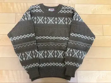 McGregor 브라운 페어아일 패턴 니트 L