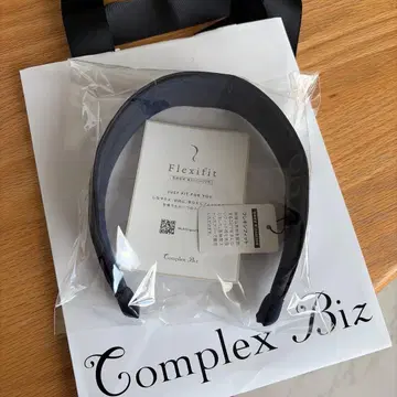 컴플렉스 비즈 플레인 리본 플리츠 플렉시핏 머리띠