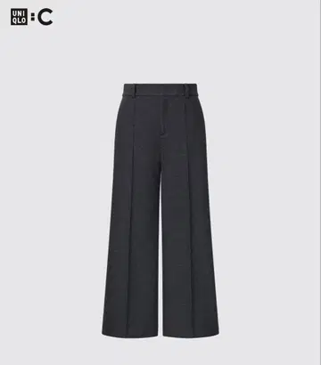 유니클로C 새상품 브러쉬드 저지 크롭 팬츠 M 다크 그레이