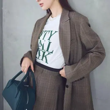 더블 허리 턱 미니 스코트 (체크)