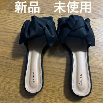 미사용 새상품 IENA 이에나 블랙 뮬 리본 디자인