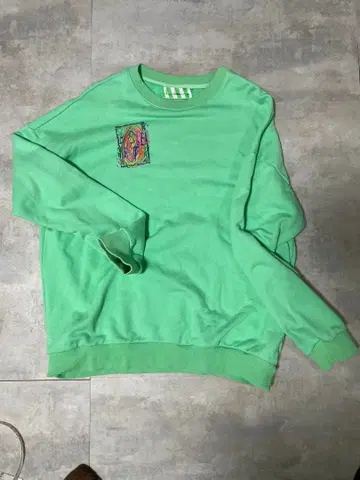 민트 그린 긴팔 트레이닝복 컬러풀 프린트