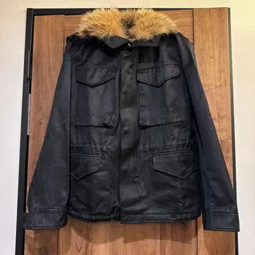 주카 CABANE de ZUCCa 퍼 포함 블랙 밀리터리 자켓