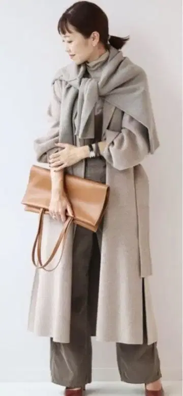 플라주 벨티드 롱 코트 36