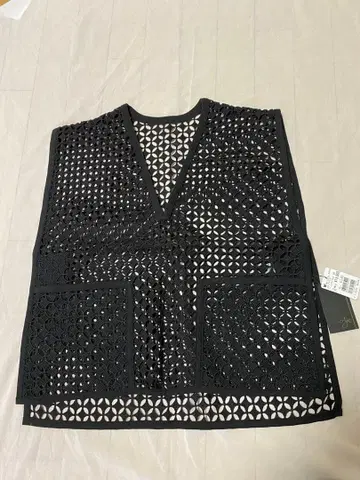 시스루 니트 베스트 블랙 사이즈 38
