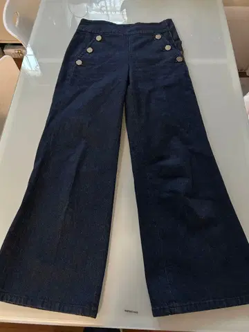 케이트 스페이드 다크 블루 와이드 레그 데님 팬츠 사이즈 2