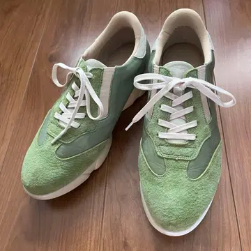 새상품급 거의 새상품 천연 가죽 양가죽 앤슨 스니커즈 와이드 24.5cm