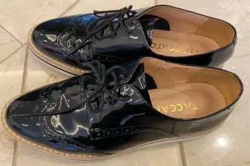 STACCATO 스태커토 에나멜 블랙 통굽 레이스업 슈즈 23.5