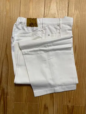 NENSIEN 화이트 와이드 데님 슬랙스