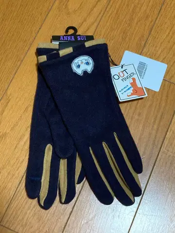 새상품 ANNA SUI 네이비 베이지 장갑