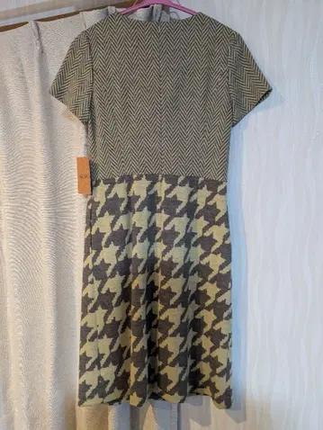 헤링본과 하운드 투스 반팔 원피스 38 (M)
