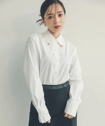 anuans 액세서리 디테일 셔츠 화이트