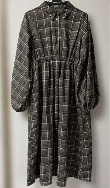 kudr 체크 무늬 버튼 다운 원피스