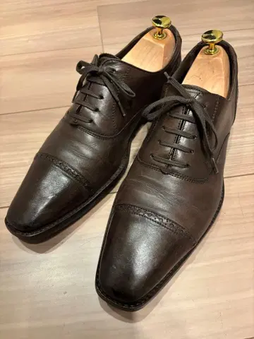 다크 브라운 스트레이트 팁 드레스 슈즈