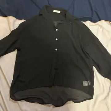 CECIL McBEE 블랙 시스루 긴팔 셔츠