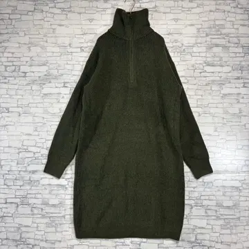 유니클로 UNIQLO 올리브 그린 하이넥 니트 원피스 M사이즈