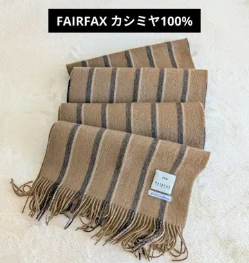 FAIRFAX 캐시미어 100% 스톨 베이지 x 네이비