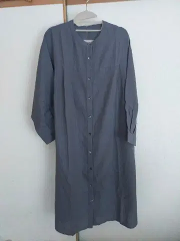 MALAIKA GA-ON 그레이 셔츠 원피스 100% 코튼