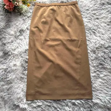 롱 스커트 [ F ] 베이지 백 슬릿 허리밴딩 세니논