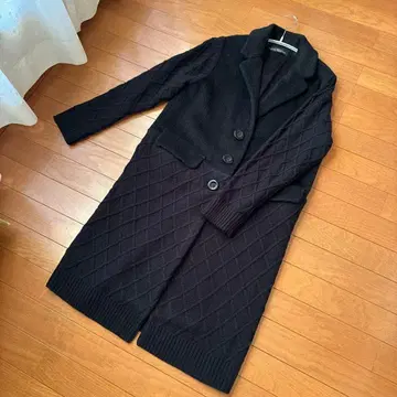 espace de calma 블랙 니트 롱 코트 QVC 새상품급