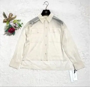 택 포함 새상품 그레이스 콘티넨탈 니트 시어 셔츠 루즈핏 24SS