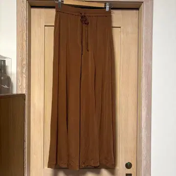 브라운 스커트 허리밴딩