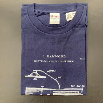 L. HAMMOND 해먼드 오르간 설계도 T셔츠 S사이즈 네이비