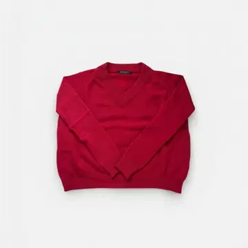 로즈 레드 캐시미어 V넥 스웨터 얇은 소재