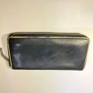 블랙 가죽 장지갑