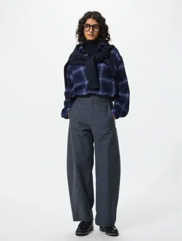 유니클로 저지 배럴 레그 팬츠 다크 그레이 XL