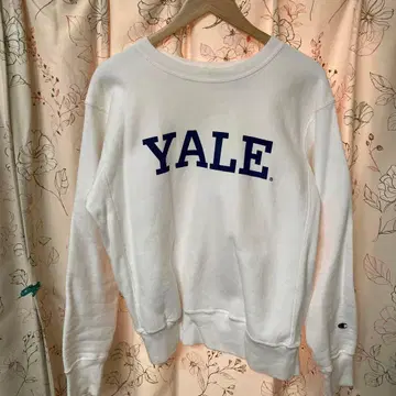 Champion Yale 로고 맨투맨 화이트