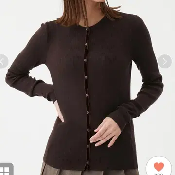 Mila Owen 벨로아 리브 니트 가디건