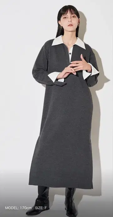 ELENDEEK 바이컬러 폴로 원피스