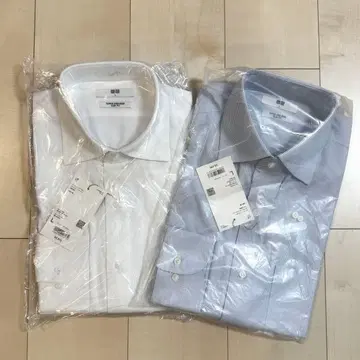 [ 미사용 새상품 ( 사이즈:L ) ] 유니클로 노다림질 셔츠 2장 세트