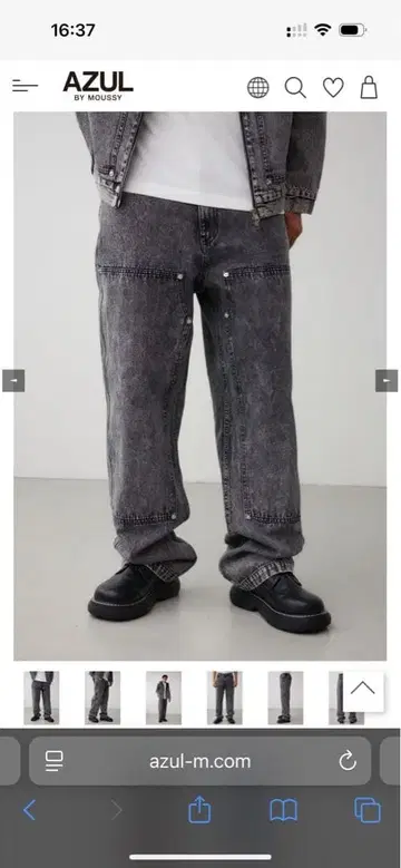 AZUL 그레이 와이드 팬츠 M