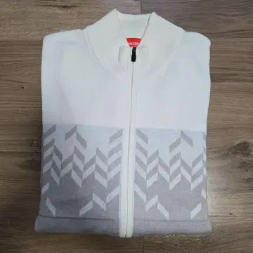 브릿지스톤 TourB 집업 니트 스웨터 화이트/그레이