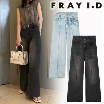 프레이 아이디 아지메 더블 허리 와이드 데님 팬츠