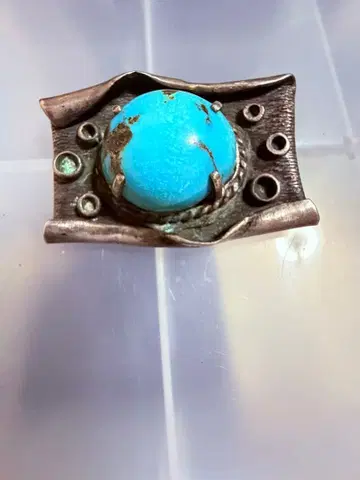 빈티지 터콰이즈 블루 브로치