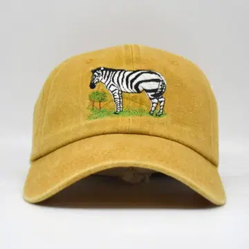 새상품 오리지널 자수 베이스볼 캡 얼룩말 애니멀 옐로우 컬러