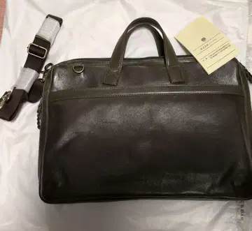 다크 그린 가죽 비즈니스 백