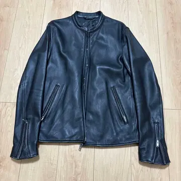 tk. 블랙 가죽 라이더 자켓