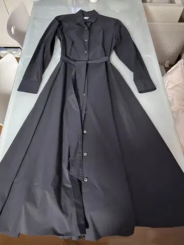 가마쿠라 셔츠 다크 그레이 긴팔 셔츠 원피스 벨트 포함