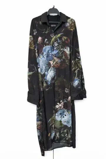 LAD MUSICIAN 플로럴 올 패턴 롱 셔츠 블랙 남성용 원피스