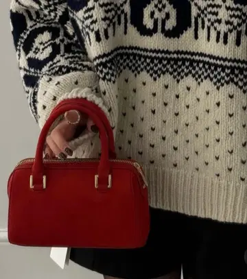 thetoe Christmas Box 빨간색 숄더 핸드백